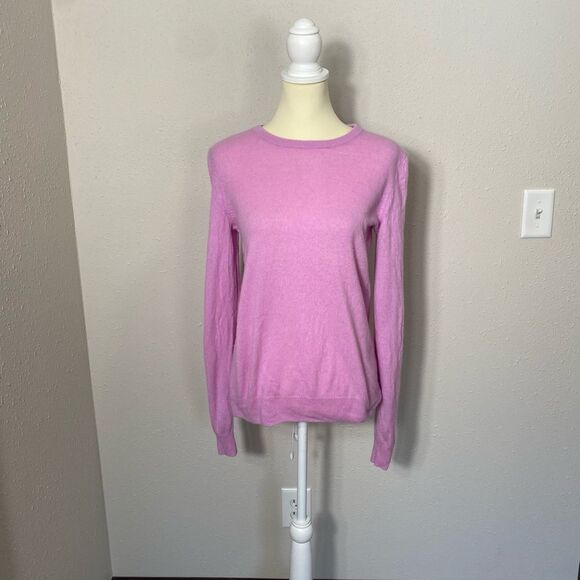 C by Bloomingdales 100% Cashmere Pink Crewneck Sweater Women's Size Large - Picture 6 of 14